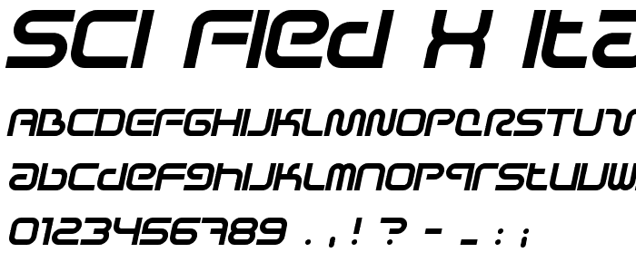Sci Fied X Italic font